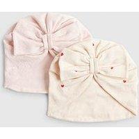River Island Baby Girls Floral Bow Turban Pack Of 2 - Pink