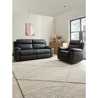 The Very Collection Edison Leather 3 Seater + Chair