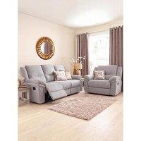 The Very Collection Albion Chenille 3 Seater High Back Manual Recliner Sofa And Armchair Set (Buy & Save!) - Fsc Certified
