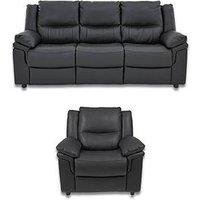 The Very Collection Albion Leather Static 3 Seater + Chair