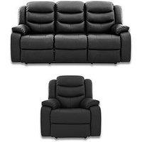 The Very Collection Rothbury Leather 3 Seater + Chair