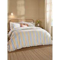 Wylder Birdie Stripe Single Duvet Set Lemon/Sky