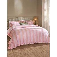 Wylder Birdie Stripe Pillowcase Pairs Pink/Raspberry