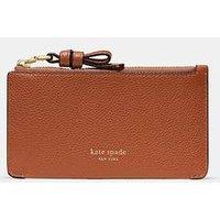 Kate Spade New York Loop Pebbled Leather Zip Card Case - Beige