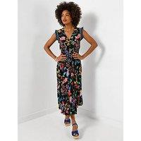 Joe Browns Ophelia Floral Midi Dress - Black