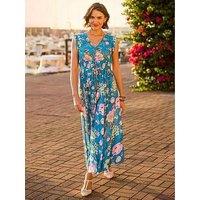 Joe Browns Millie Floral Midi Dress - Blue