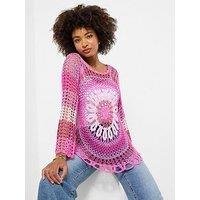 Joe Browns Summer Paradise Crochet Jumper - Pink