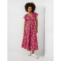 Joe Browns Funtime Floral Cotton Midi Dress - Pink