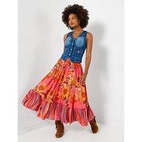 Joe Browns Elena Border Hem Maxi Skirt - Pink