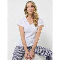Joe Browns Summer Brights Broderie Insert T-Shirt - White