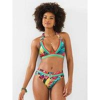 Joe Browns Tropical Regular Halterneck Bikini Top - Green