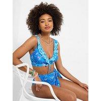 Joe Browns Malibu Ocean Frill Bikini Top - Blue