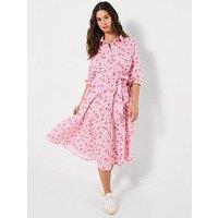 Joe Browns Roses Are Red Cotton Shirt Dress - Pink
