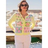 Joe Browns Felicity Patchwork Floral Cardigan - Yellow