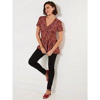 Joe Browns Diana Ditsy Jersey Tunic Top - Red