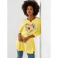 Joe Browns All The Love Graphic Tunic Top - Yellow