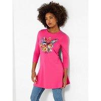 Joe Browns Beautiful Butterfly Graphic Tunic Top - Pink