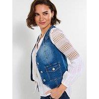 Joe Browns Dixie Stretch Denim Waistcoat - Blue