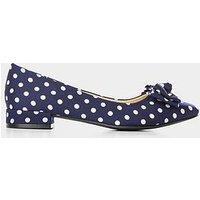 Joe Browns Spring Day Polka Dot Shoes - Navy Blue
