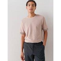 The Very Collection Textured Tipped T-Shirt - Mushroom