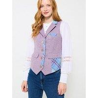 Joe Browns Mix It Up Tweed Waistcoat - Purple