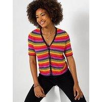 Joe Browns Freya Short Sleeve Cardigan - Red