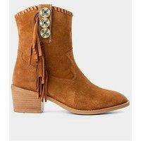 Joe Browns Montana Fringed Suede Boots - Brown