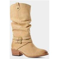 Joe Browns Drifter Suede Slouch Boot - Cream
