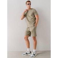 The Very Collection Pure Cotton Interlock T-Shirt & Shorts Set - Khaki