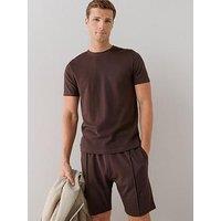 The Very Collection Pure Cotton Interlock T-Shirt & Shorts Set - Brown