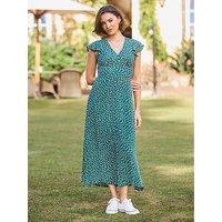 Joe Browns Gabriella Spot Print Maxi Dress - Green