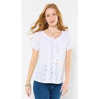 Joe Browns Beautiful Broderie Top - White