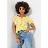 Joe Browns Beautiful Broderie Top - Yellow