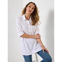 Joe Browns Linen Blend Longline Blouse - White