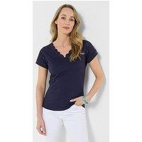 Joe Browns Summer Brights Broderie Insert T-Shirt - Blue