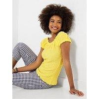 Joe Browns Beautifully Boho Textured Jersey Top - Yellow