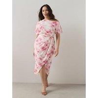 The Very Collection Curve Off Shoulder Drape Midi Dress - Floral Print