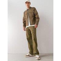 The Very Collection Loose Fit Cotton Rich Chino Trousers With Stretch - Khaki