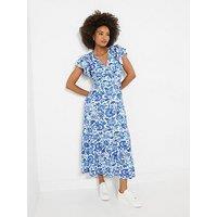 Joe Browns Santorini Floral Jersey Midi Dress - Blue