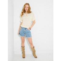 Joe Browns Spring Florals Embroidered Denim Shorts - Blue