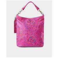Joe Browns Carnival Nights Print Suede Bag - Pink