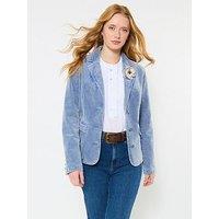 Joe Browns Weekend Walks Washed Stretch Cord Jacket - Blue