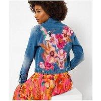 Joe Browns Joys Of Spring Applique And Embroidered Boutique Denim Jacket - Blue