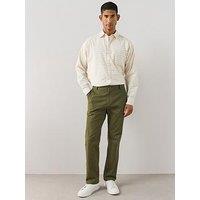 The Very Collection Straight Stretch Cotton Rich Chino Trousers - Khaki