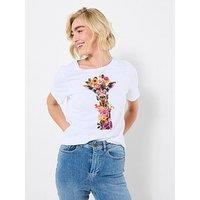 Joe Browns Floral Fancy Giraffe Graphic T-Shirt - White