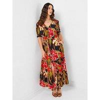 Joe Browns Brightest Flowers Maxi Dress - Black