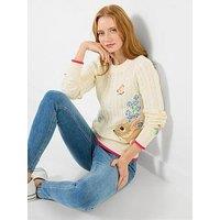 Joe Browns Carly Embroidered Bunny Jumper - Cream
