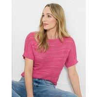 Joe Browns Summer Days Short Sleeve Knitted Jumper - Pink