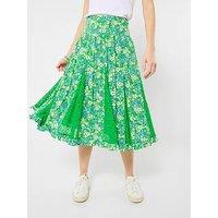 Joe Browns Floral Dreams Knee Length Godet Skirt - Green