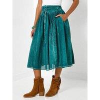 Joe Browns Rosie Adjustable Embroidered Skirt - Teal